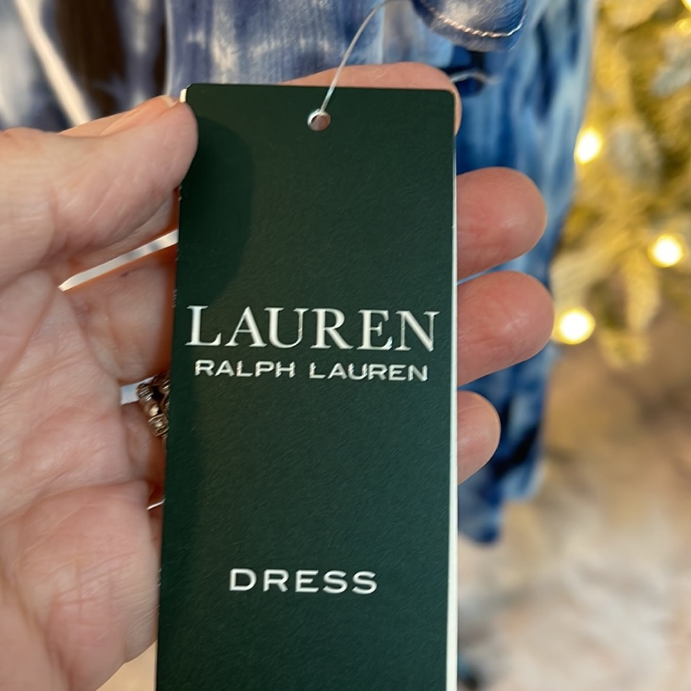 Lauren Ralph Lauren size 6 blue and white watercolor dress - Picture 2 of 5